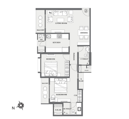 2 BHK Plan